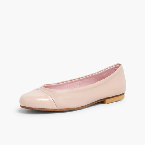 Ballerinas für Mädchen und Damen, Lackleder und Nappaleder Nude