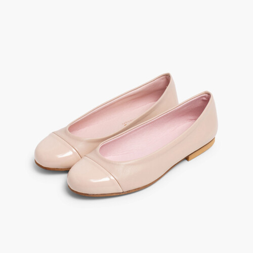 Ballerinas für Mädchen und Damen, Lackleder und Nappaleder Nude