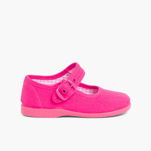 Merceditas de Canvas für Mädchen Fuchsia