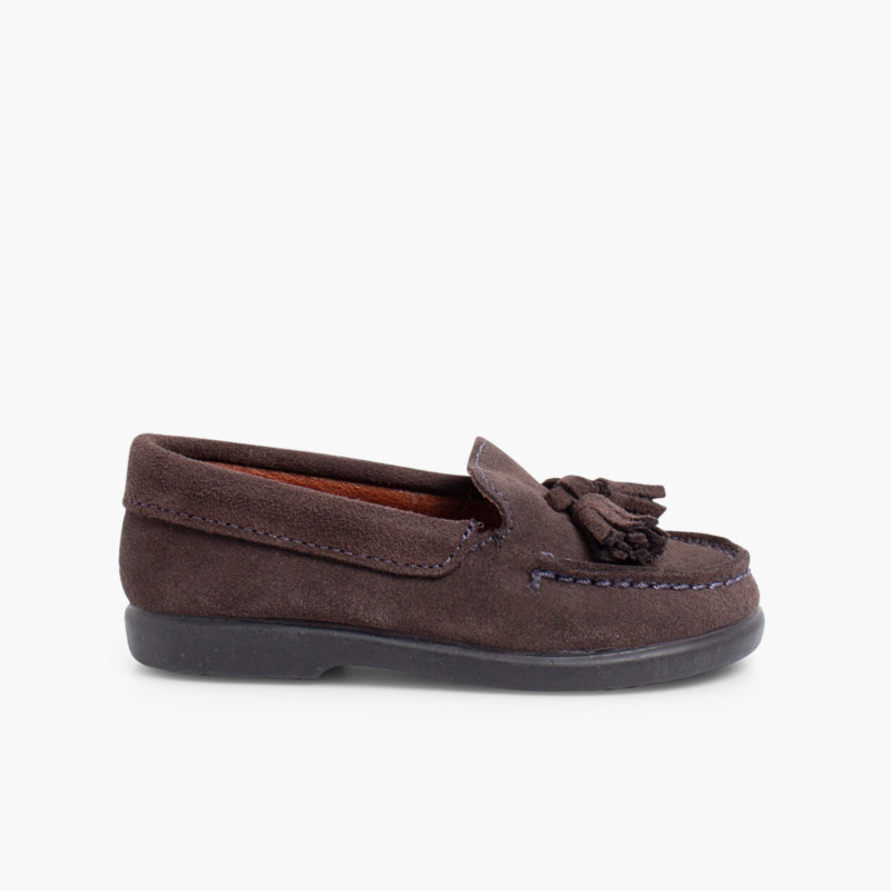 Erste Schritte mit Loafer aus Veloursleder Grau