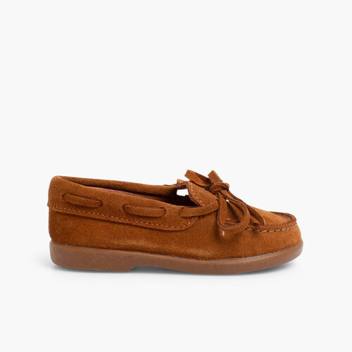 First Steps Loafer aus Veloursleder Kamel