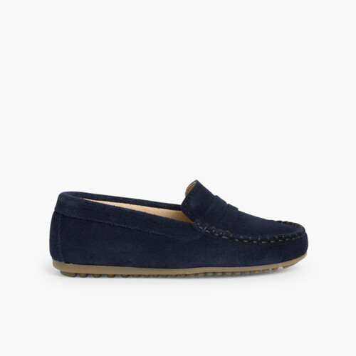 Mokassins für Jungen aus Wildleder Marineblau