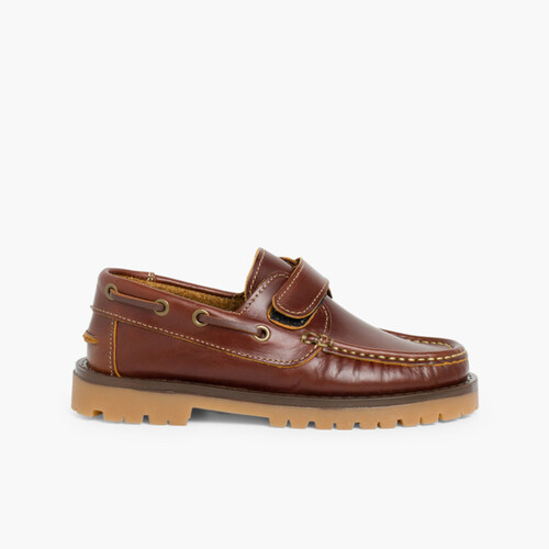 Klettverschluss-Bootsschuhe für Jungen Braun