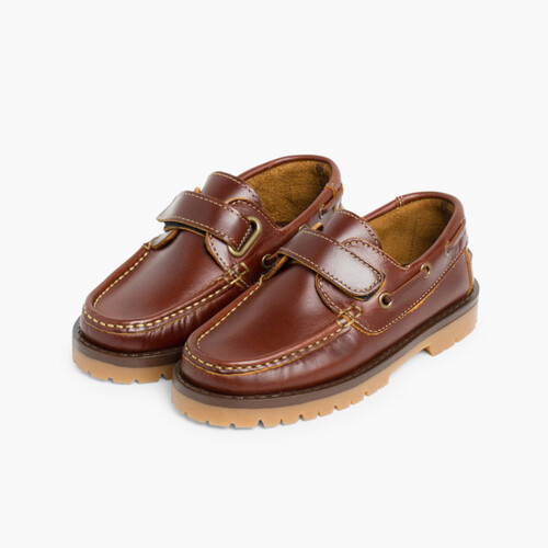 Klettverschluss-Bootsschuhe für Jungen Braun