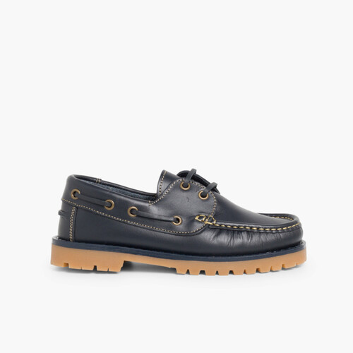 Jungen Bootsschuhe  mit Schnürsenkeln Marineblau