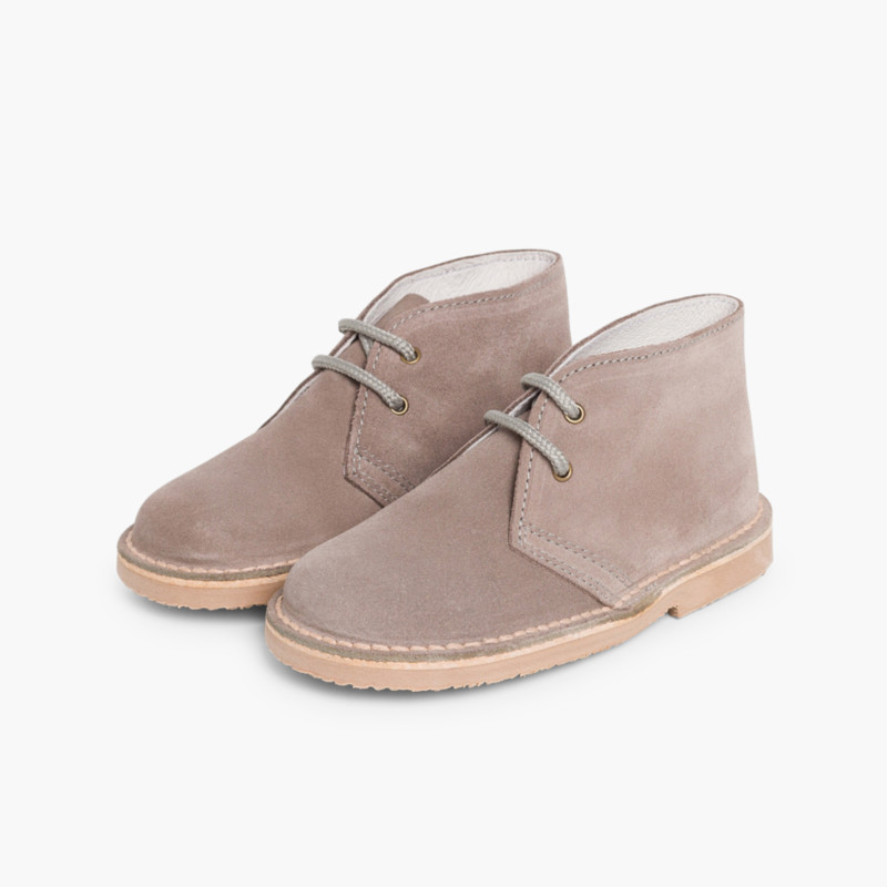 Desert Boots Kinder Stiefel mit Schnürsenkeln Grau