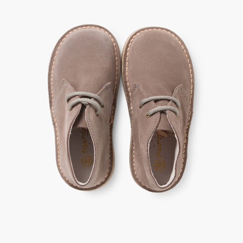 Desert Boots Kinder Stiefel mit Schnürsenkeln Grau