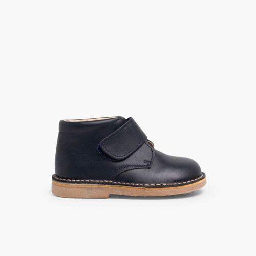 Desert Boots Schule-Wildlederstiefel mit Klettverschluss Marineblau