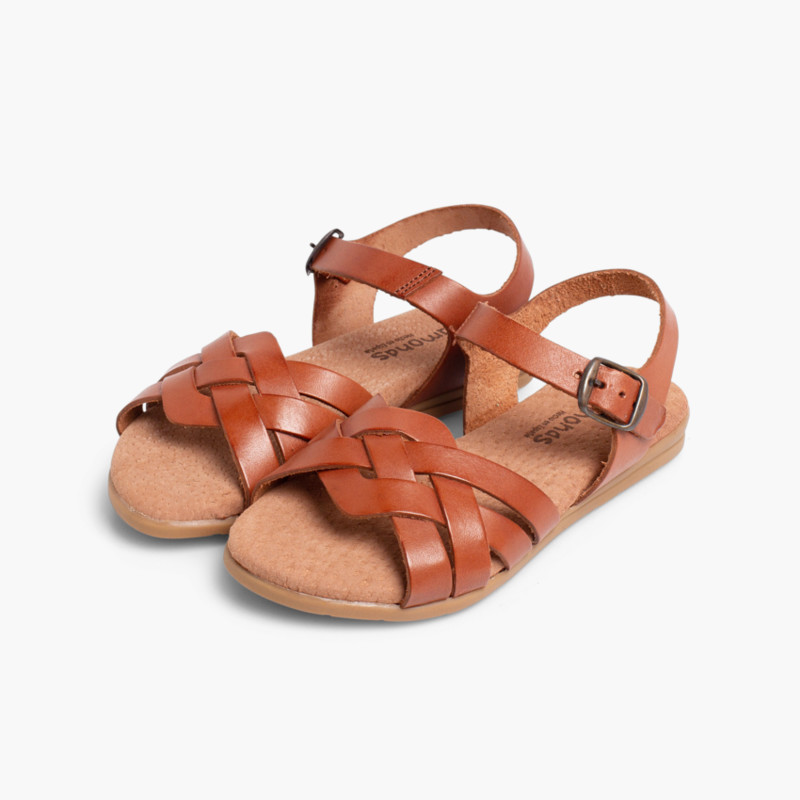 Sandalen für Mädchen und Frauen mit Gelsohle Leder
