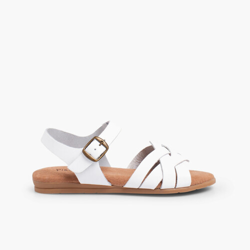 Sandalen für Mädchen und Frauen mit Gelsohle Weiß
