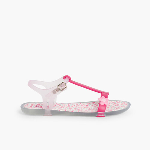 Tricia Flores Gummisandalen Fuchsia