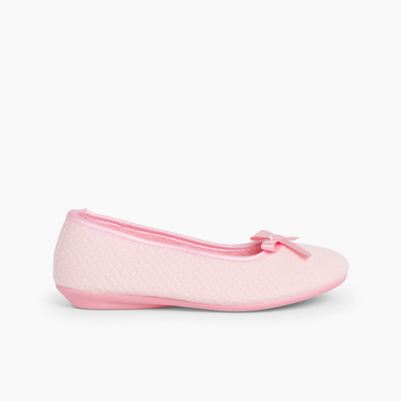 Casa Ballerina Pantoffeln mit Schleife Rosa