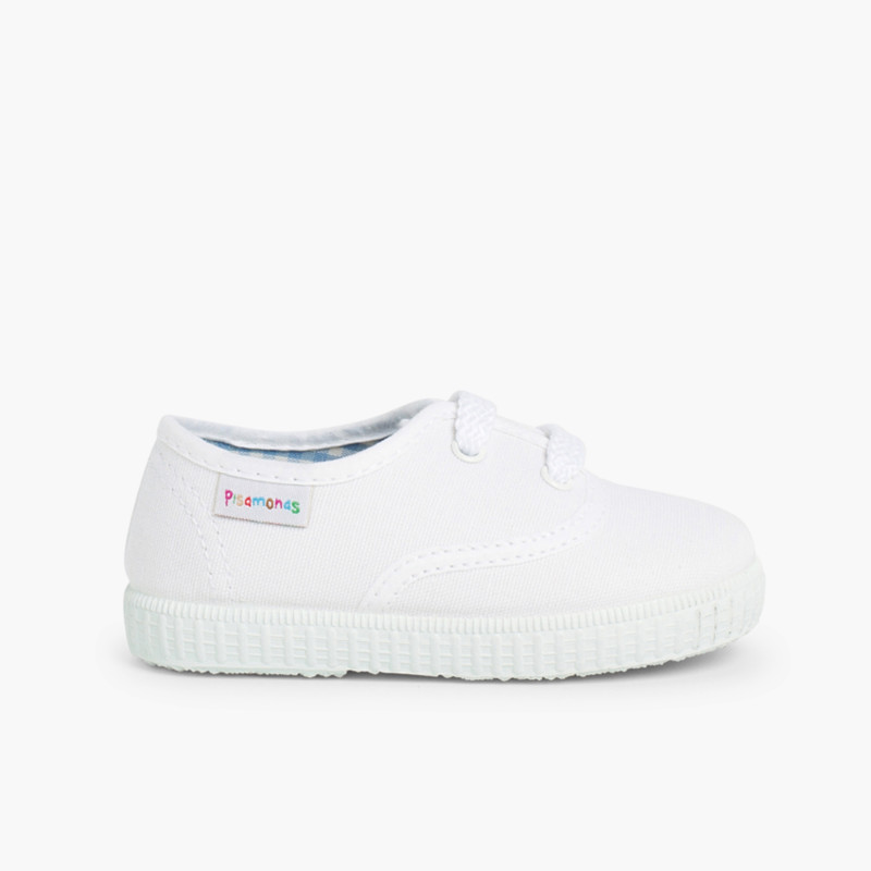 Kindersneakers mit Schnürsenkeln Weiß