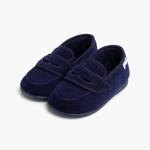 Sneaker Casa aus Mokassin aus Kord Marineblau