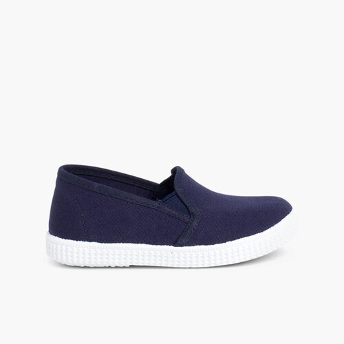 Sneakers aus Canvas mit elastischer Gummisohle Marineblau