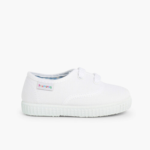 Kindersneakers mit Schnürsenkeln Weiß
