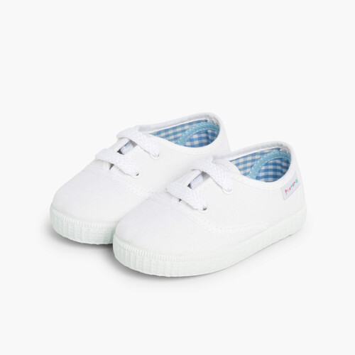 Kindersneakers mit Schnürsenkeln Weiß