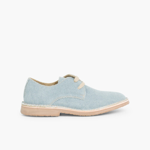 Blucherschuhe aus Stoff mit Schnürsenkeln Blau