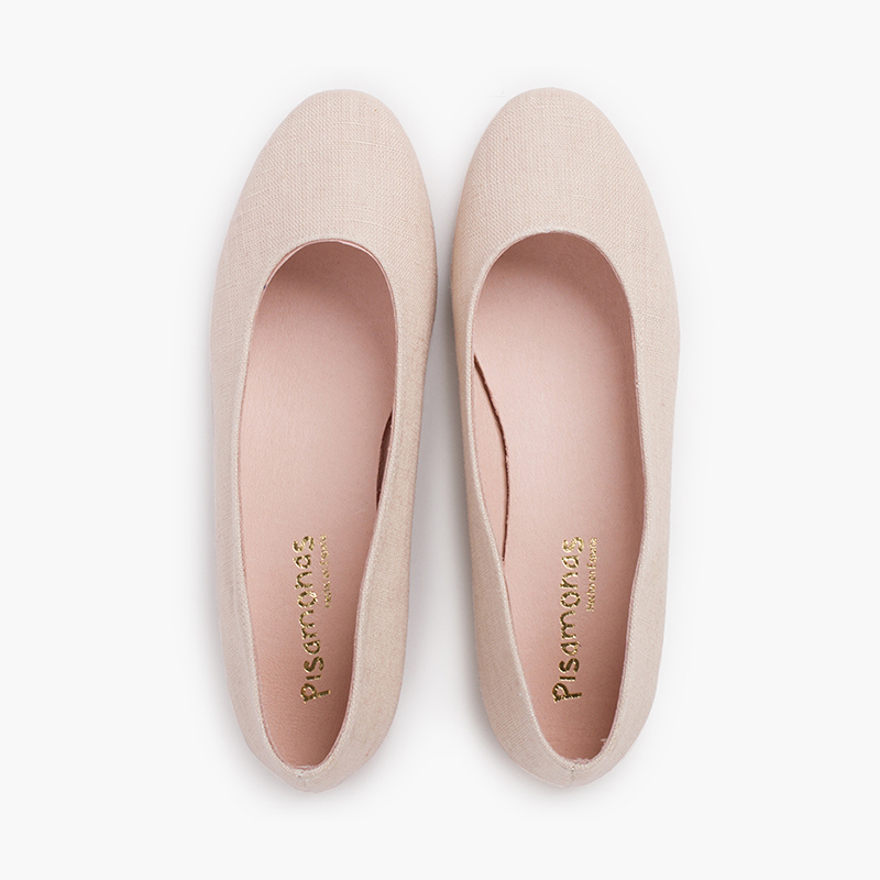 Ballerinas mit eleganter Sohle aus Leinen Nude