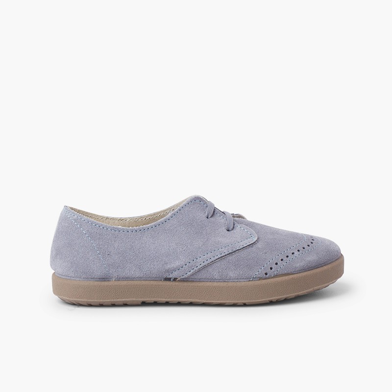 Blucher Serraje Chopped Toe Blau