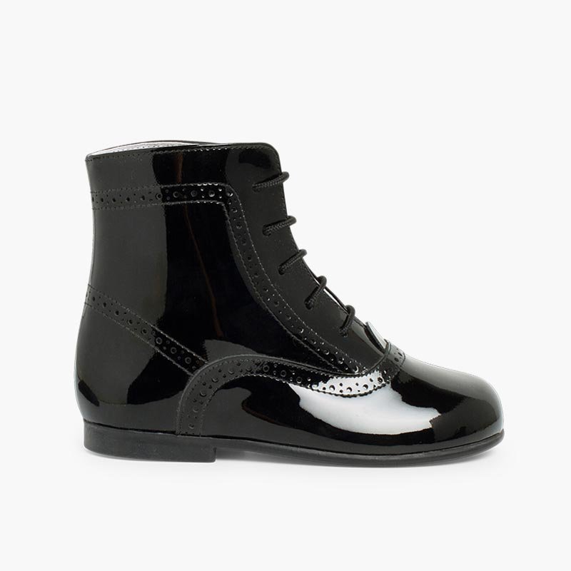 Stiefel für Mädchen aus Lackleder Schwarz