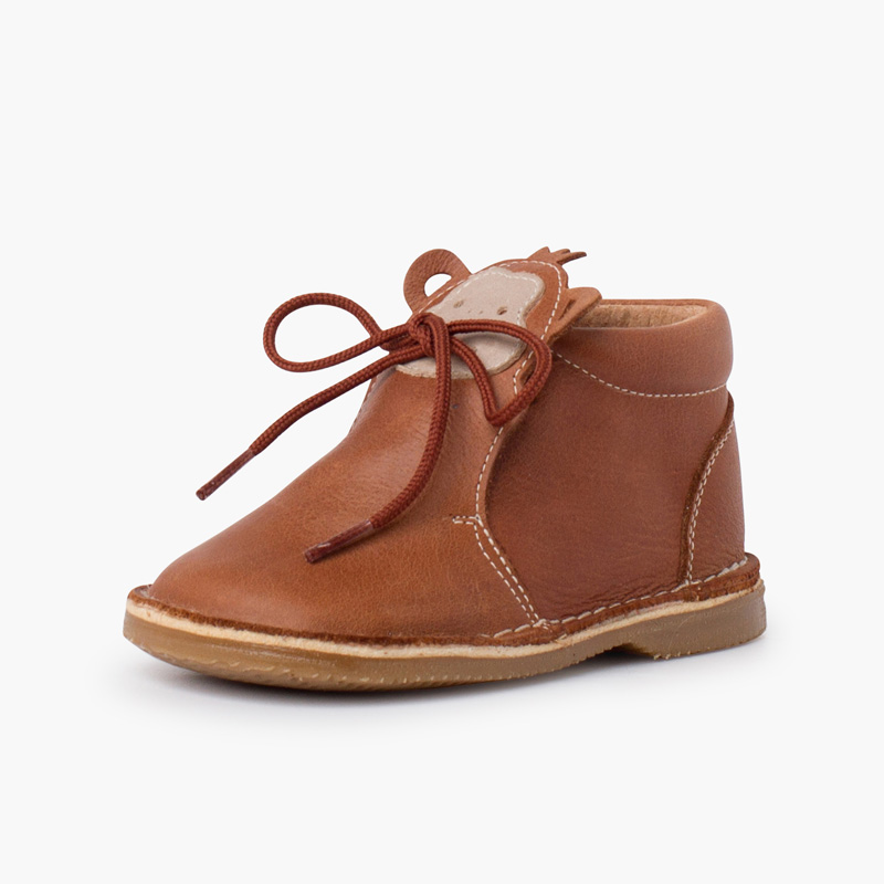 Botita Lederschnürsenkel mit Affengesicht Leder