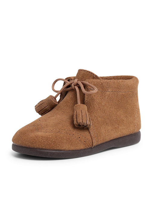 Wildlederstiefel mit Quasten Mausgrau