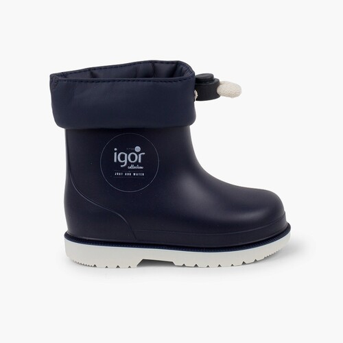 Gummistiefel mit verstellbarem niedrigem Schaft für kleine Kinder Marineblau