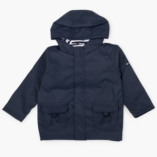 Regenjacke für Kinder mit Taschen und Reißverschluss Marineblau