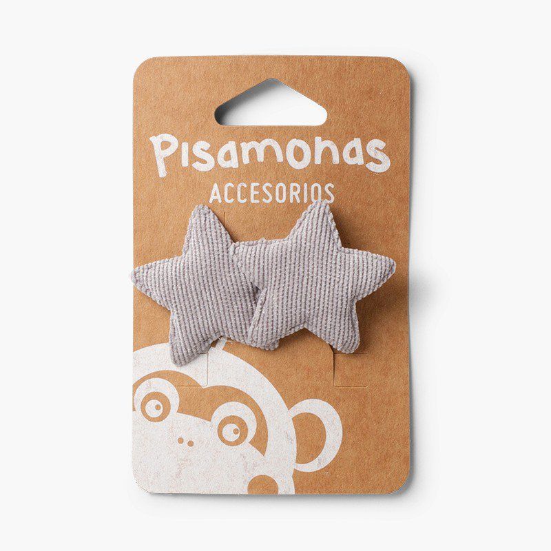 Mikrohaarspange aus Kord mit Sternmotiv