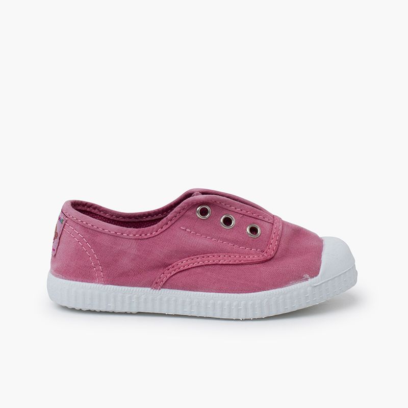 Leinenschuhe mit verblasstem Effekt, ohne Schnürsenkel