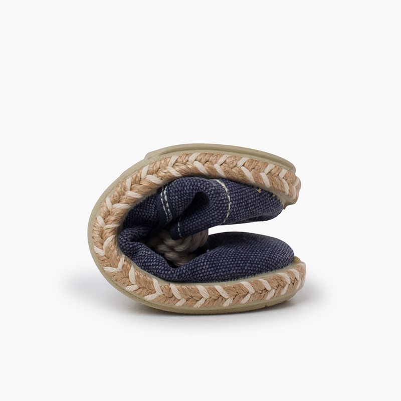 Blucher-Kinderschuhe aus Leinen mit zweifarbiger Jutesohle