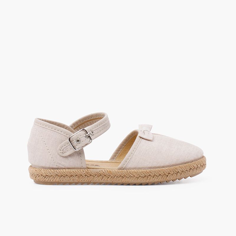 Espadrilles mit Schleife und gerafftem Obermaterial