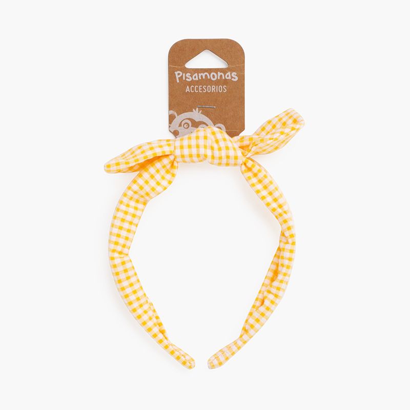 Turban-Stirnband im Karomuster mit Schleife