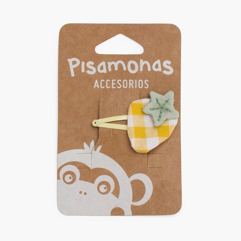 Haarclip mit Erdbeere im Karomuster