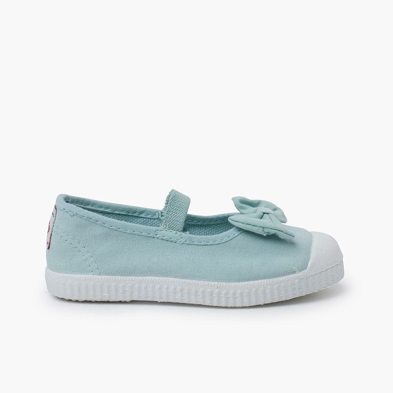 Ballerinas mit Elastikband und Schleife Sneaker-Sohle