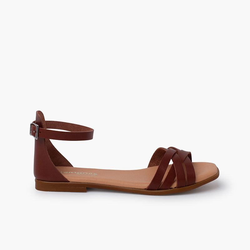 Sandalen mit Lederriemen und Fersenkappe