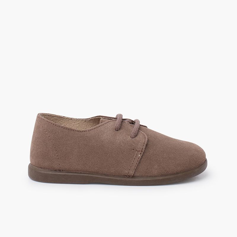 Blucher aus Wildleder mit Schnürsenkeln für Jungen und dünner Sohle