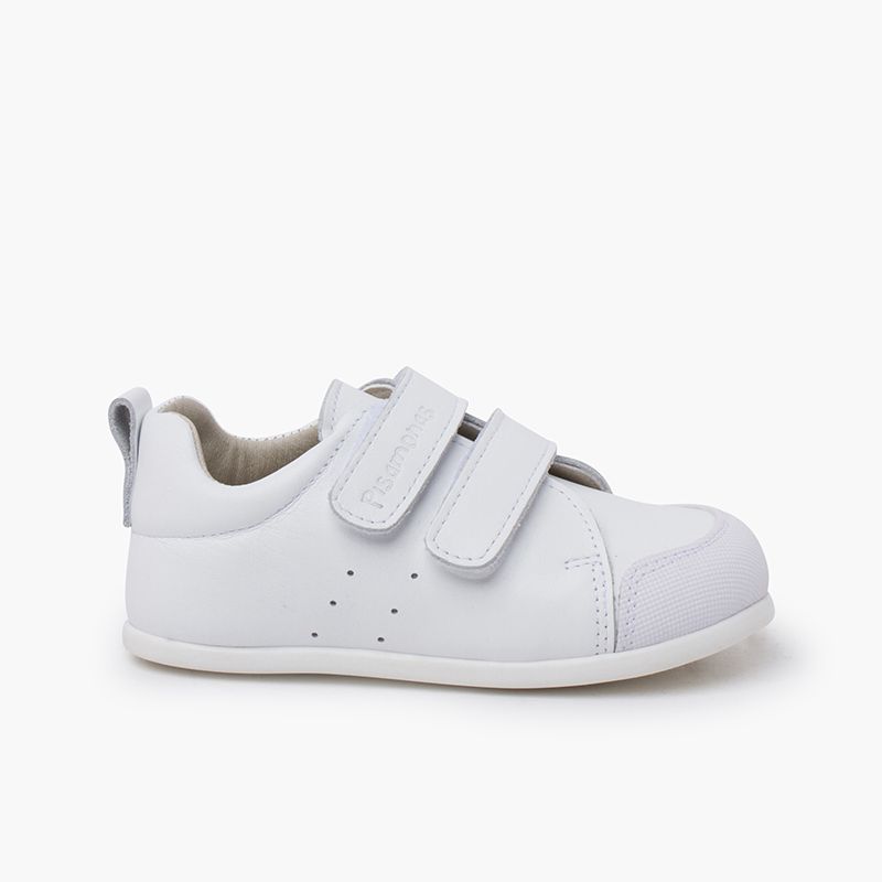 Weiche Leder-Sneaker mit doppeltem Klettverschluss