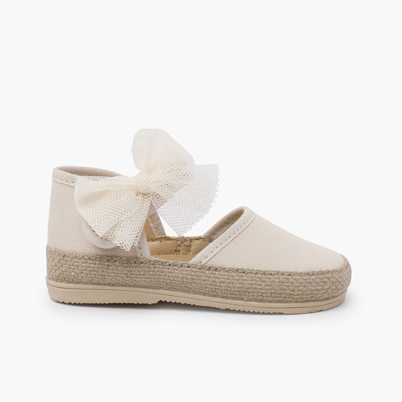 Baby Espadrilles mit dünnem Sohle und Tüllschleife
