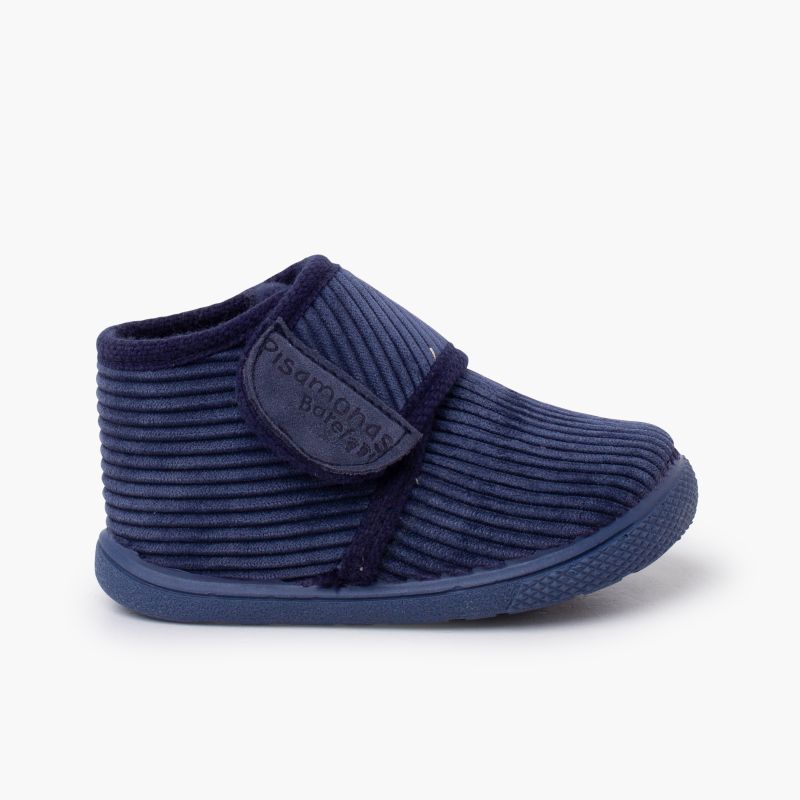 Barfuß-Boots aus Cordstoff mit Klettverschluss