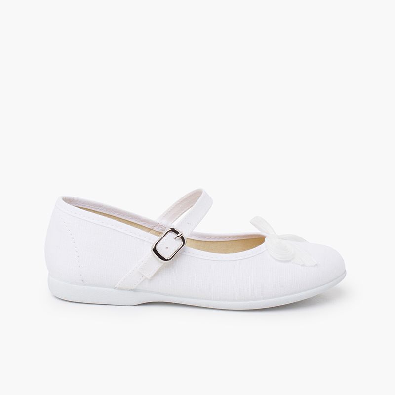 Mary Janes mit perlmuttfarbenem Schleifen-Detail