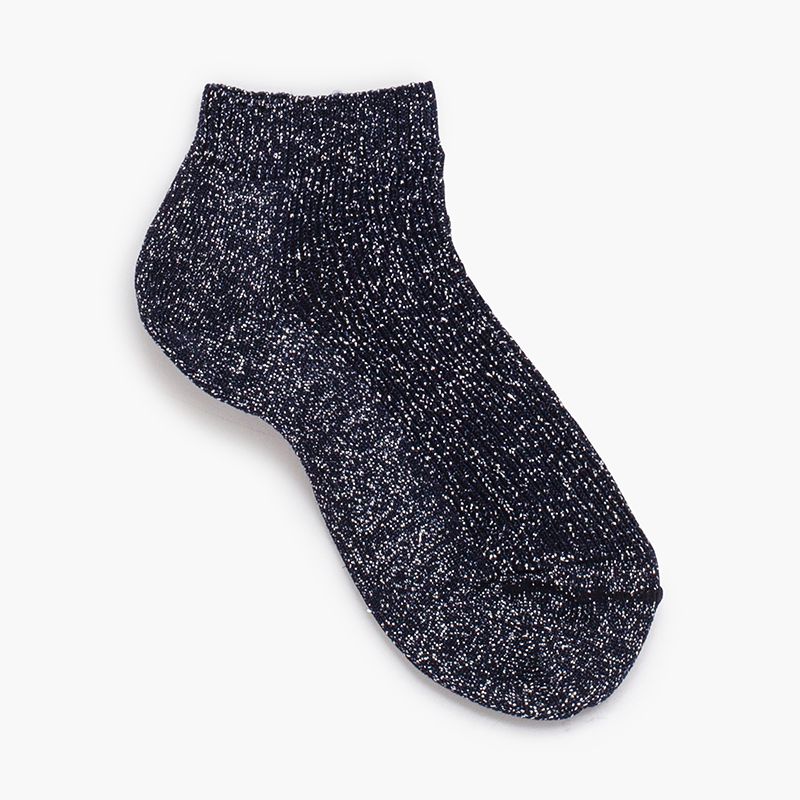 Gerippte Knöchelsocken Metallfaden