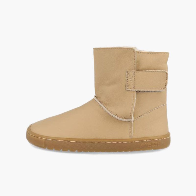 Mädchen-Barefoot-Stiefel Leder Klettverschluss