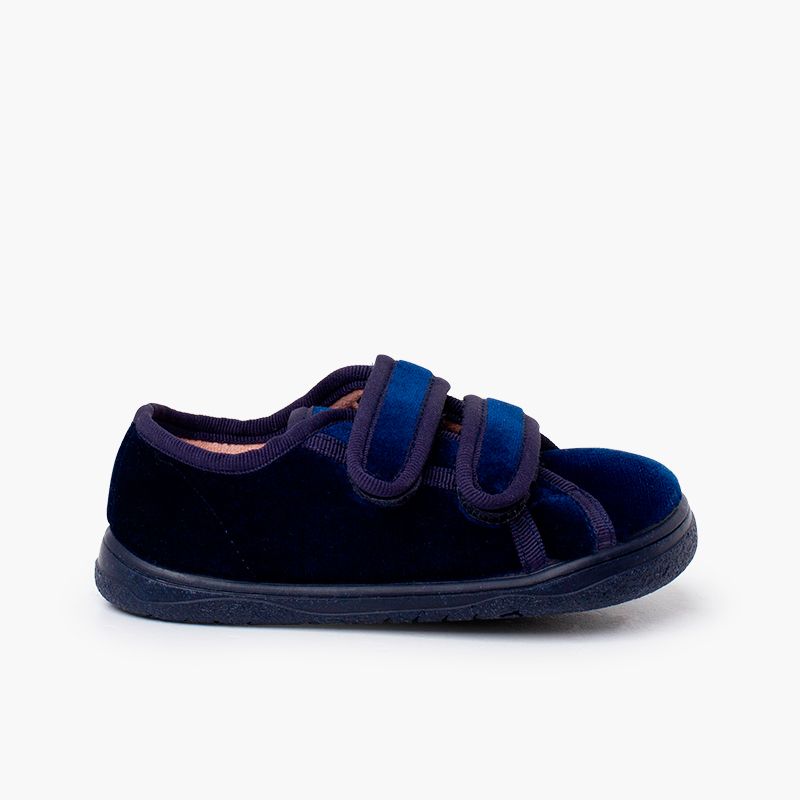 Barfuß-Sneaker Samt doppeltem Klettverschluss