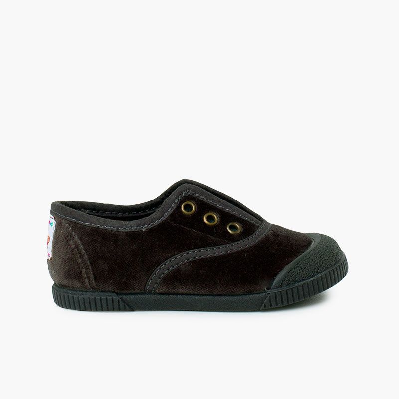 Barfuß-Schuhe Samt ohne Schnürsenkel