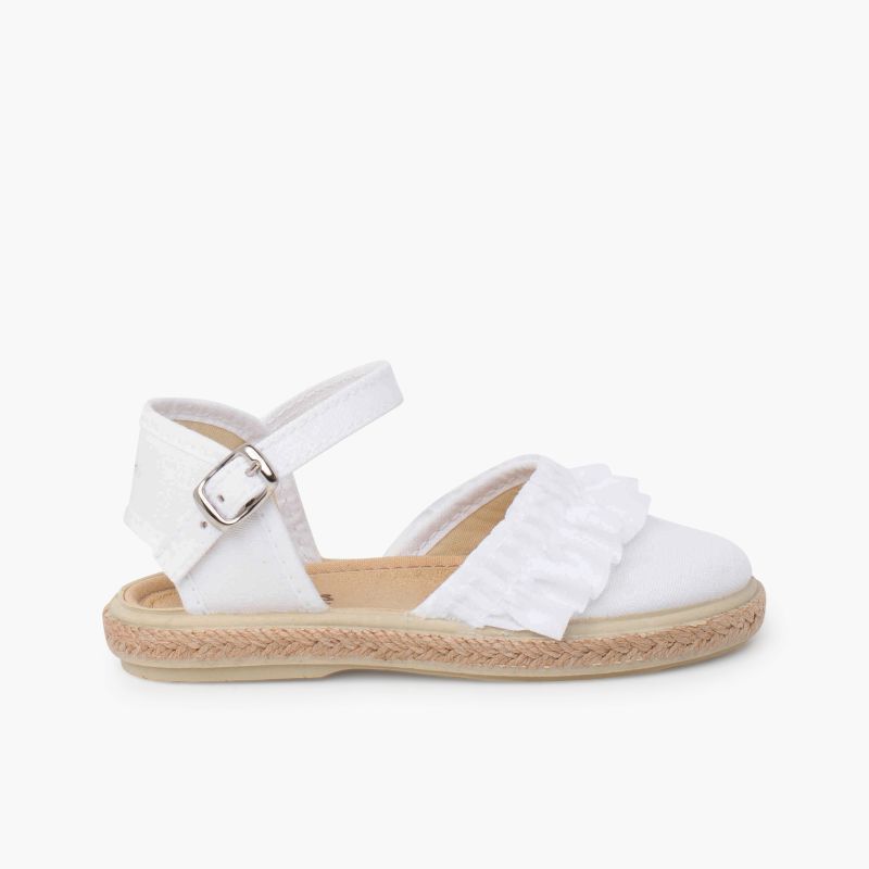 Espadrilles Mädchen Volant und Schnalle