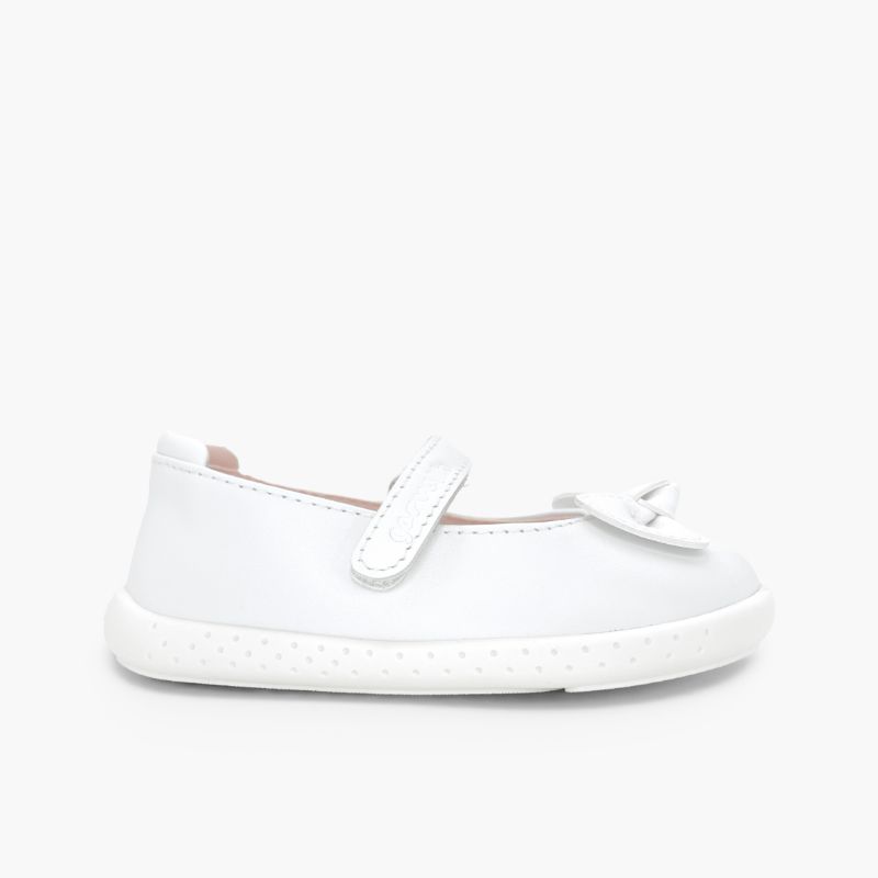 Barefoot-Mary-Janes Leder Schleife