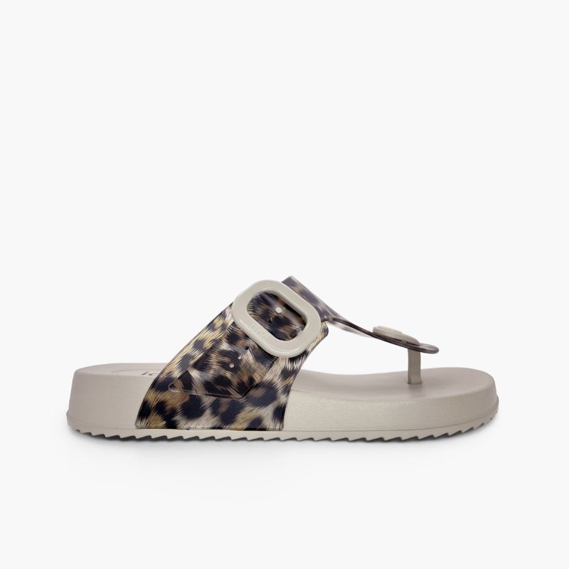Damen-Strandsandalen Bari Animal Print