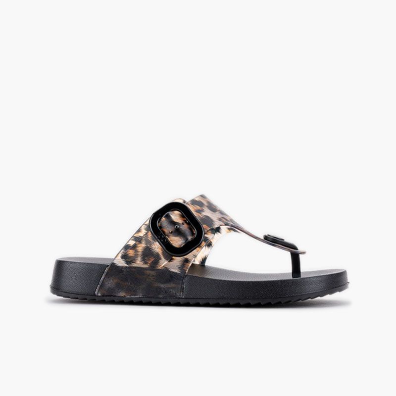 Damen-Strandsandalen Bari Animal Print